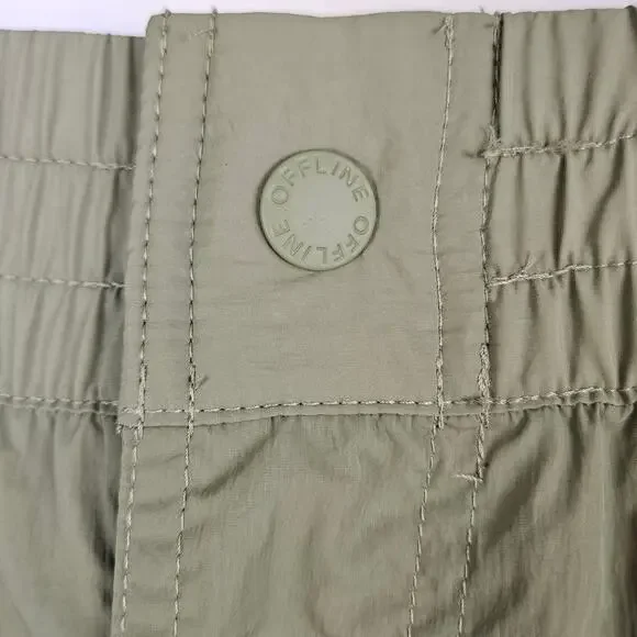 New OFFLINE By Aerie Cargo Maxi Skirt Large Sage Green Utility Pocket Streetwear - Picture 10 of 14